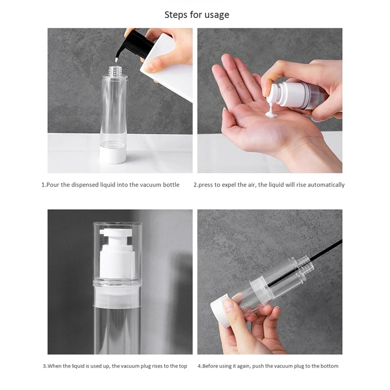 

6 Pcs/Set Small Mist Spray Bottles Vacuum Emulsion Bottle Traveling on Business Bottling 100Ml Press Pump Lotion Bottle