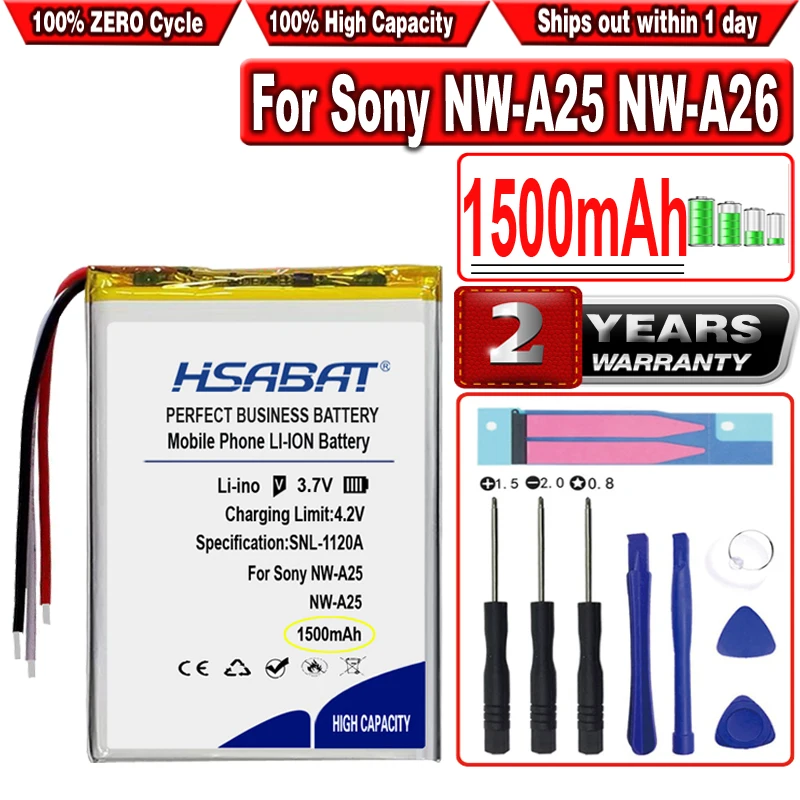 

Аккумулятор HSABAT 1500 мАч для Sony NW-A25 NW-A26 NW-A27 MP3 Аккумулятор