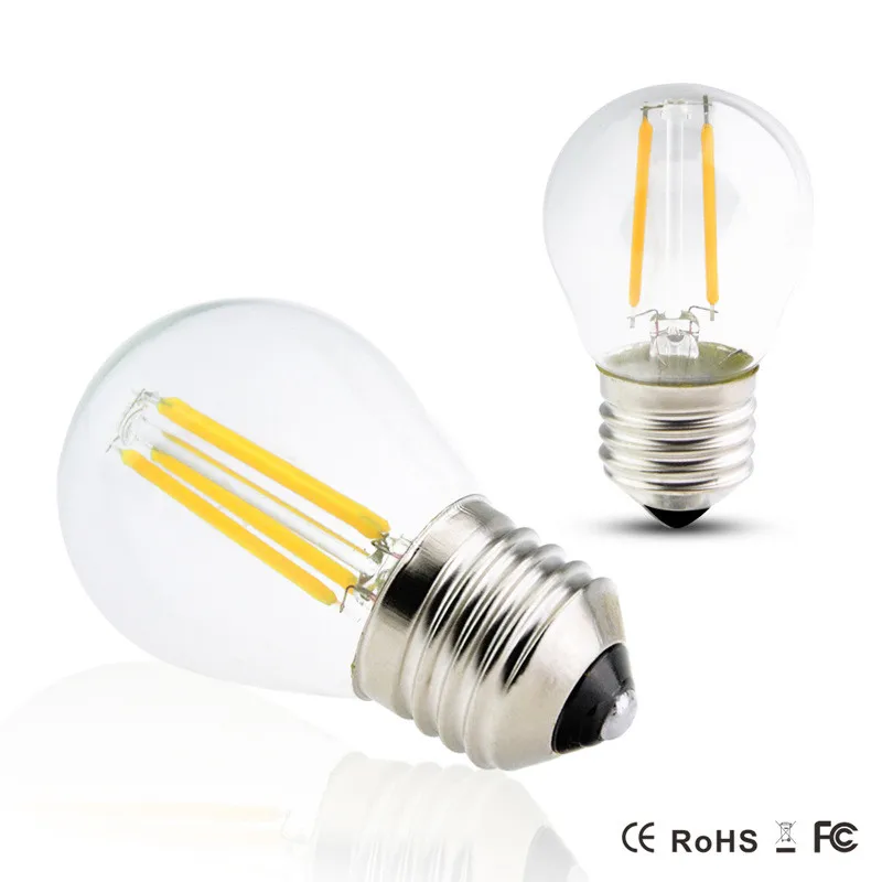 E27 лампа G45 светодиодный нить 2W 4W 6W 8W G45 Ретро Стекло Edison 220V лампы Замена лампы накаливания световые люстры
