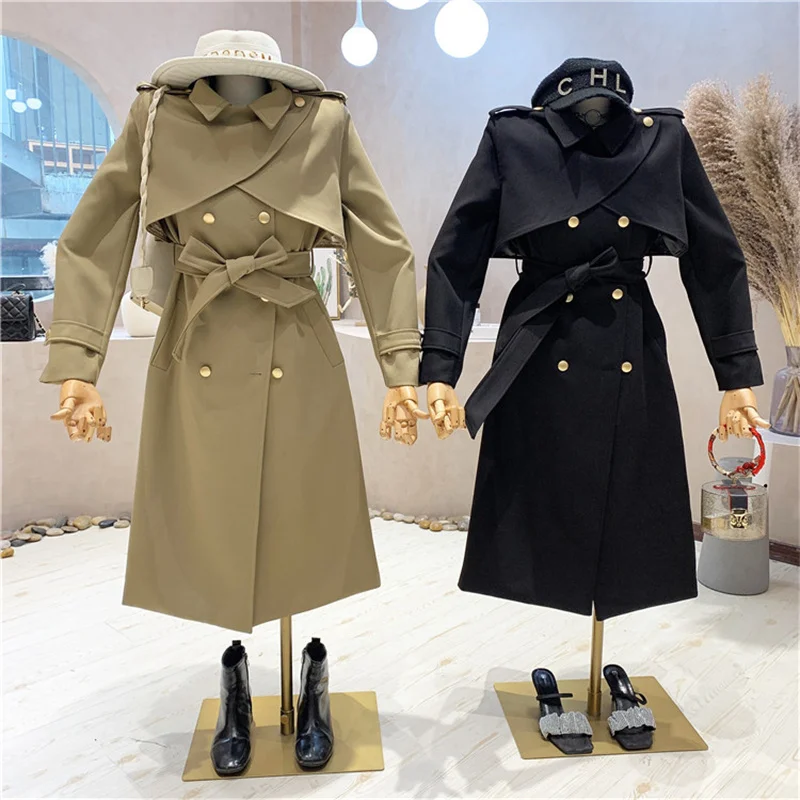 

Niche Design NEW Women's Clothing 2021 Autumn Two-piece Windbreaker With Loose Waist And Thin Temperament Jacket With Shawl