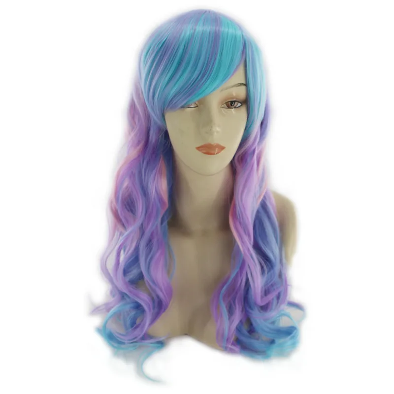 Парики в стиле Харадзюку для косплея длинные вьющиеся искусственные волосы
