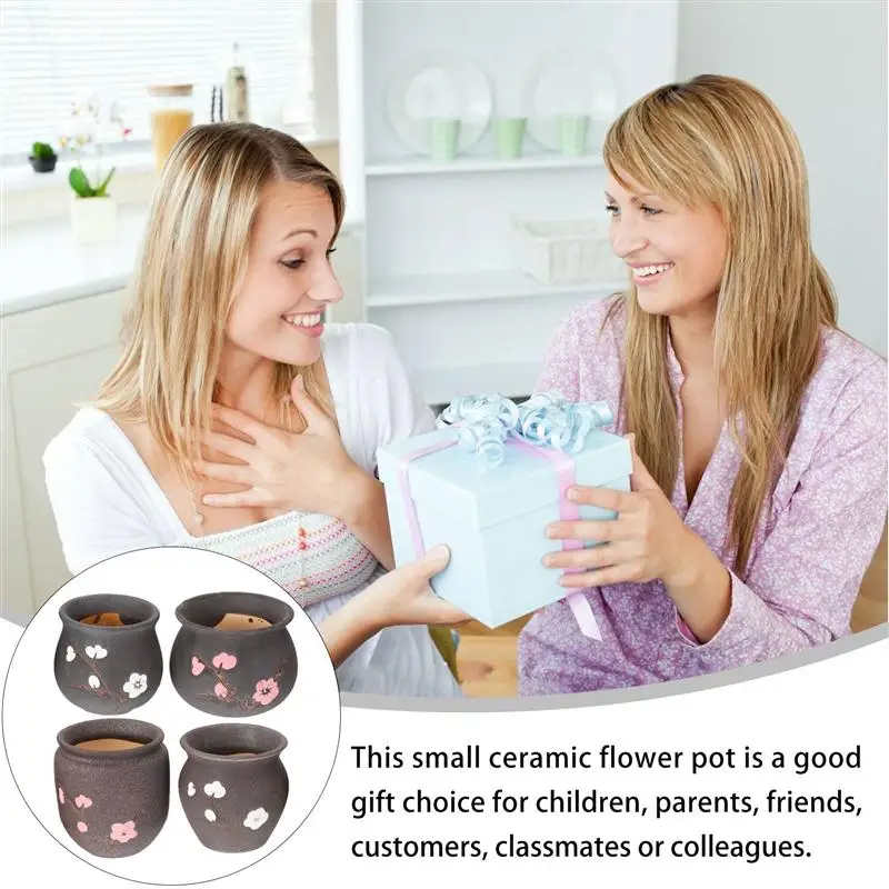 

4pcs Ceramic Succulent Planter Flower Plant Plant Pot Macetas Macetero Garden Pots Planters Flower Pot Container Plant Pot