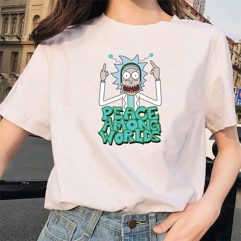 Летняя модная повседневная футболка в стиле хип хоп Rick & Modi Женская забавная с