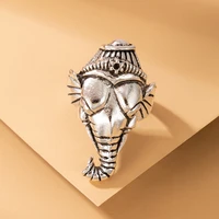 new personality creative retro elephant ring fashion opening ancient silver exaggerated index finger ring wedding banquetjewelry