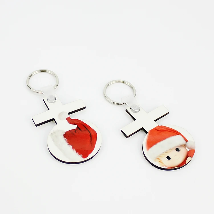 Сублимация Пустые брелки Двойное сердце брелок для ключей из МДФ печать горячей