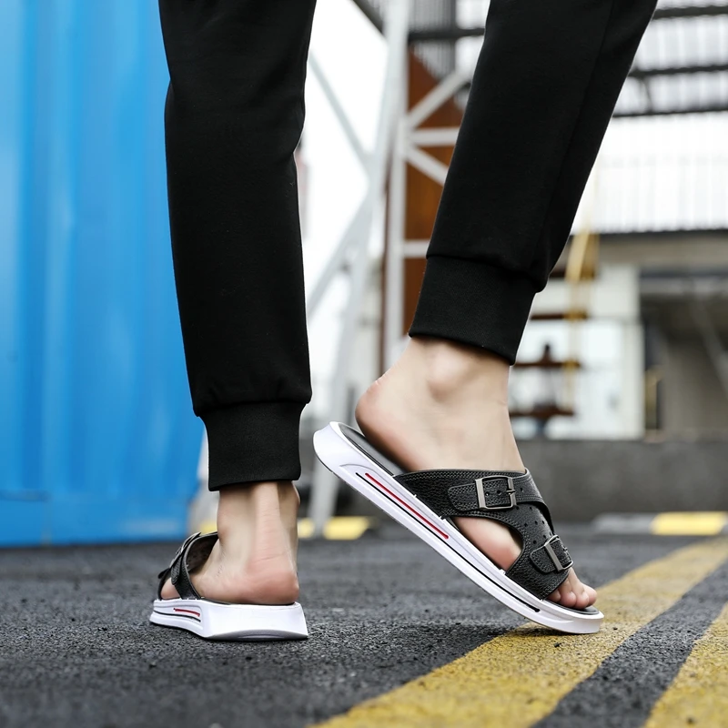 Тапочки для мужчин повседневная обувь черные босоножки Нескользящие тапочки