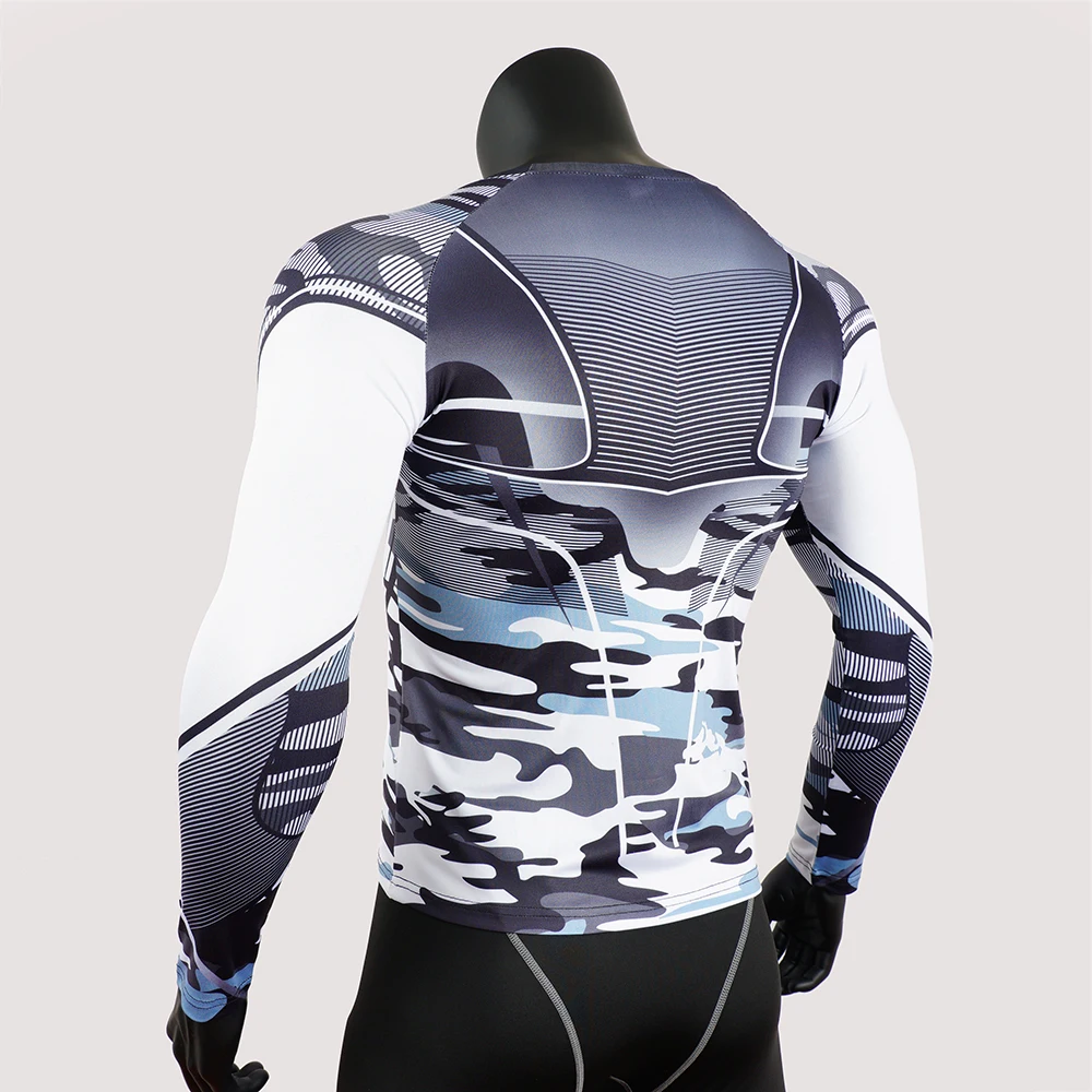 Мужская компрессионная футболка с длинным рукавом для тренажерного зала фитнеса