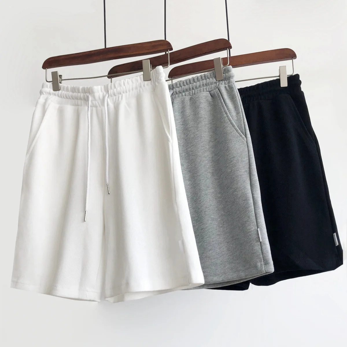 

Women Summer Pants Wide Leg Casual Lace-Up Waist White Pants With Pocket Summer Shorts Femme Faldas Jupe Saia