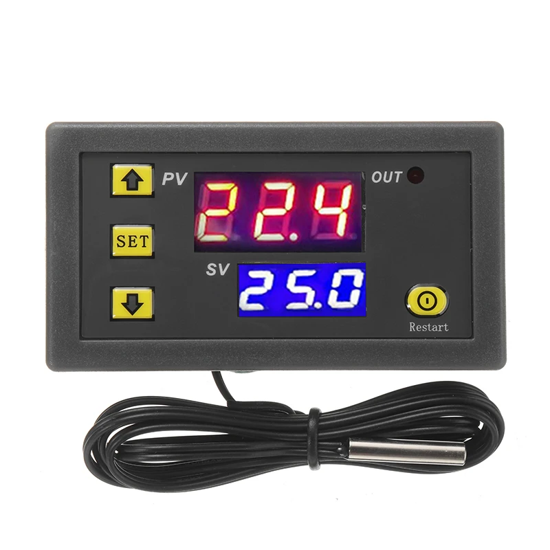 

110-220V Probe line 20A Digital Temperature Control LED Display Thermostat With Heat/Cooling Control Instrument