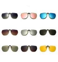 polarized clip on sunglasses lens men women flip up sunglasses photochromic driving glasses mirrored night vision goggle