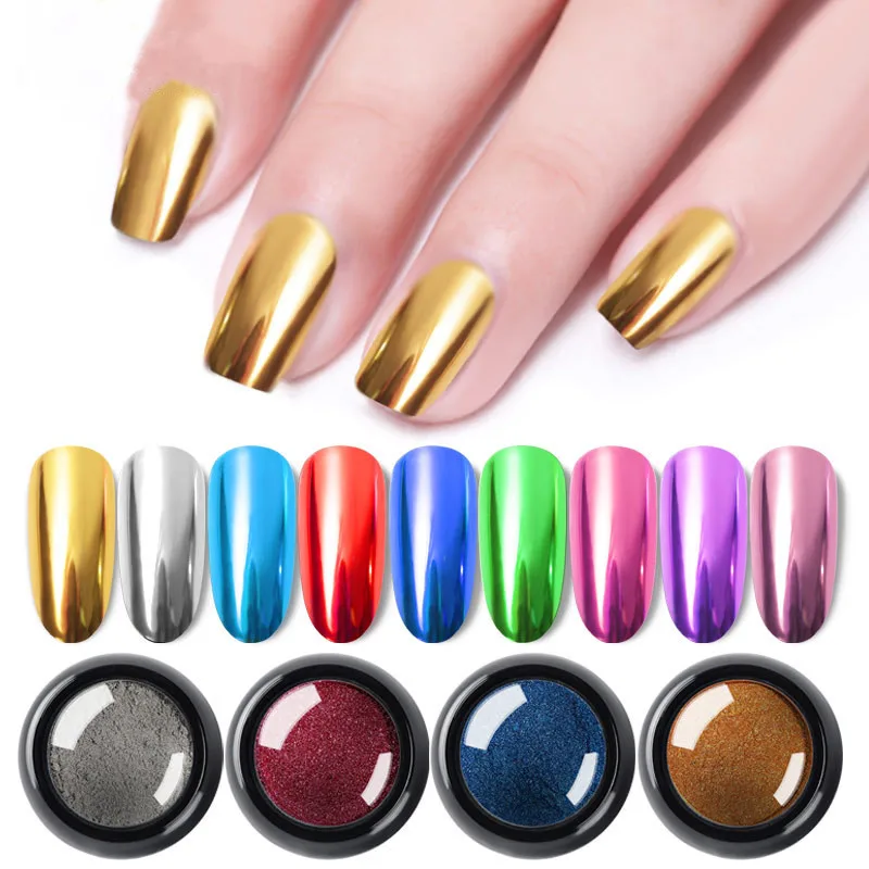 Nail Art Блеск порошок хром с зеркальным блеском пигмент пудра для ногтей