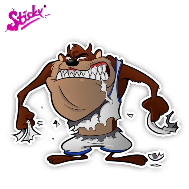 

STICKY Angry Tasmanian Devil Funny Anime Car Sticker Decal Decor Sunscreen Motorcycle Off-road Laptop Trunk Guitar Vinyl Sticker