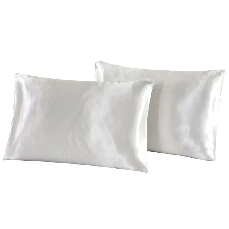 2Pcs Queen Satin Silk Pillowcase Pillow Case Cover Home Bedding Smoothy Rectangle | Дом и сад