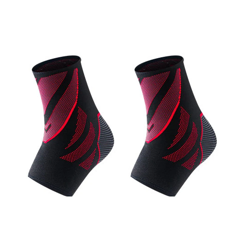 2 Pieces Red WorthWhile, 1 шт., компрессионная поддержка голеностопа, противоскользящая, для мужчин и женщин, для тренажерного зала, фитнеса, нейлоновые эластичные ремешки для ног, защита для футбола - Цвет: 2 Pieces Red