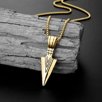 fashion punk men%e2%80%99s jewelry stainless steel necklace arrow shape pendant necklaces for male woman party festival jewelry gift hot