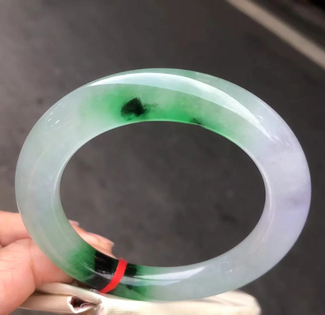 

Натуральный браслет из Мьянмы из нефрита, Круглый браслет из настоящего нефрита, Женский темпераментный браслет, 61 мм 60 дюймов