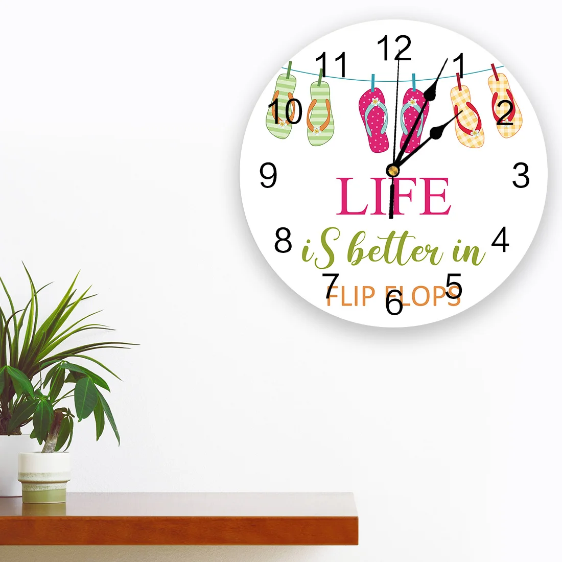 Красочные тапочки круглые Настенные часы современный дизайн украшение для дома