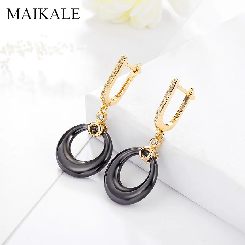 Женские керамические серьги MAIKALE большие круглые серьги-капельки