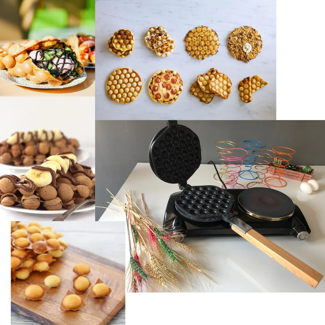 

SMH Commercial Hongkong Eggs Bubble Waffle Machine Mould Eggettes Roller Baking Pan Iron Eggettes Mold Muffin Non-stick Plate