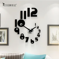 new hot sale creative diy wall clock watch modern design watch for living room home decor acrylic clock wall mirror stickers