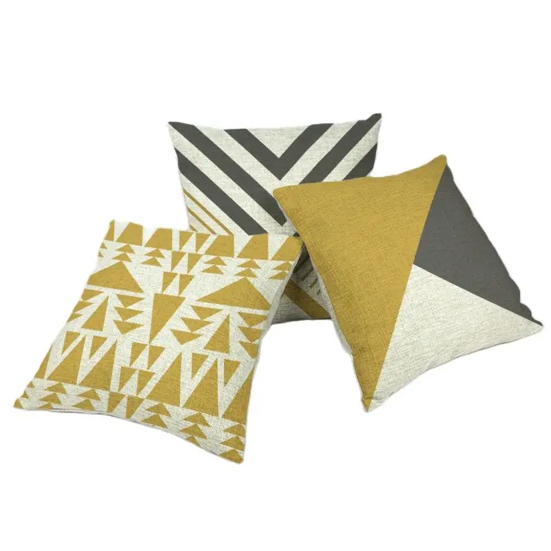 Автомобильные чехлы желтые и черные геометрические хлопковые Almofadas Fundas 45 см x 30 * 50