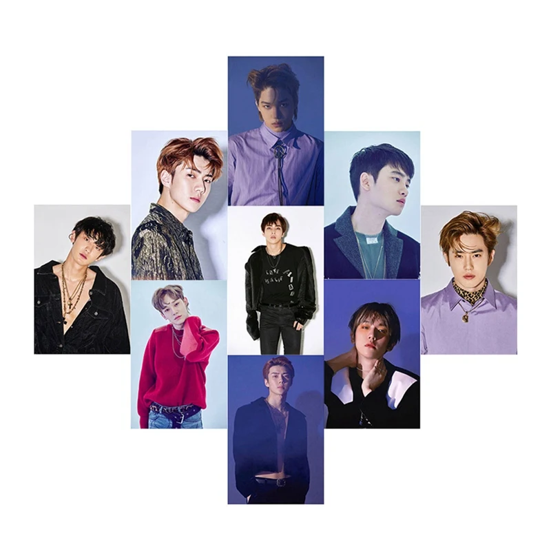 10 шт./компл. KPOP EXO 5-й альбом LOVE SHOT фотография карточка Хрустальная наклейка для