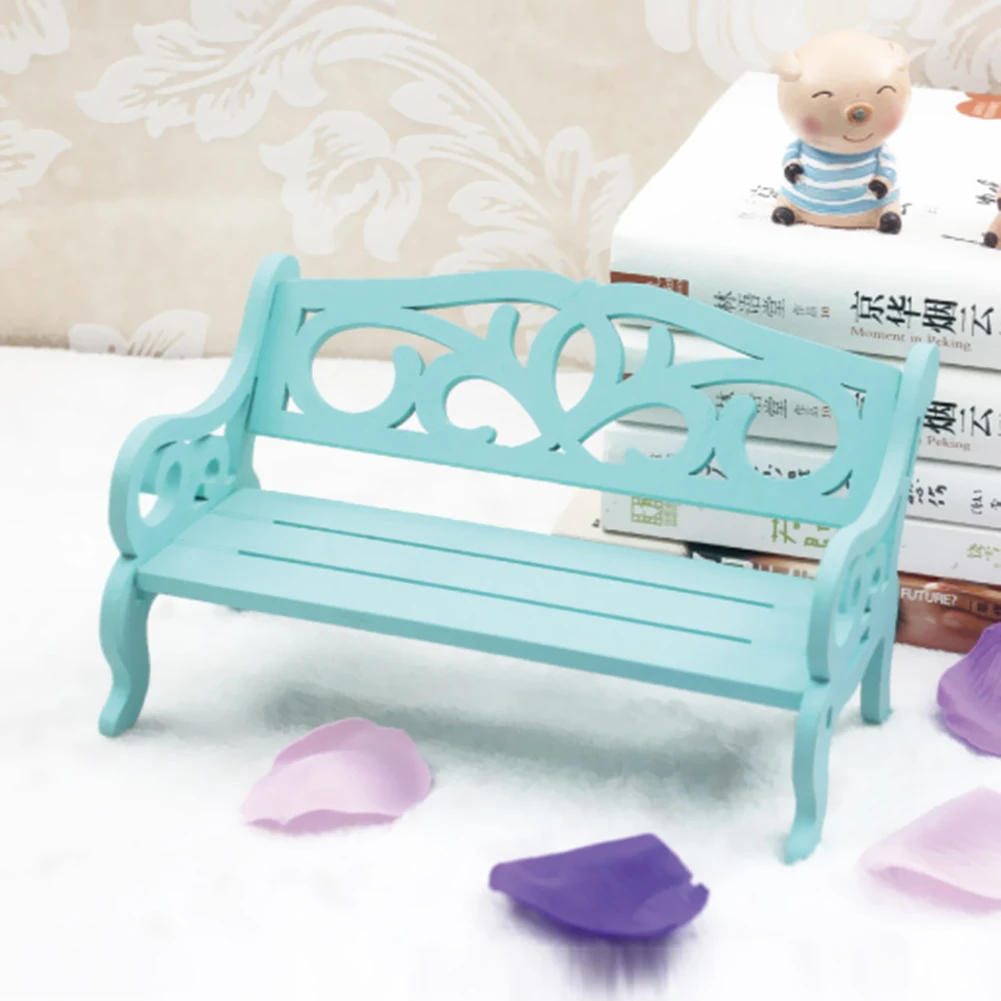 

Wooden DIY Bench Chair Kids Play Simulation Toy Home Decoration Dollhouse Miniature Girls Playing House Toy Furniture