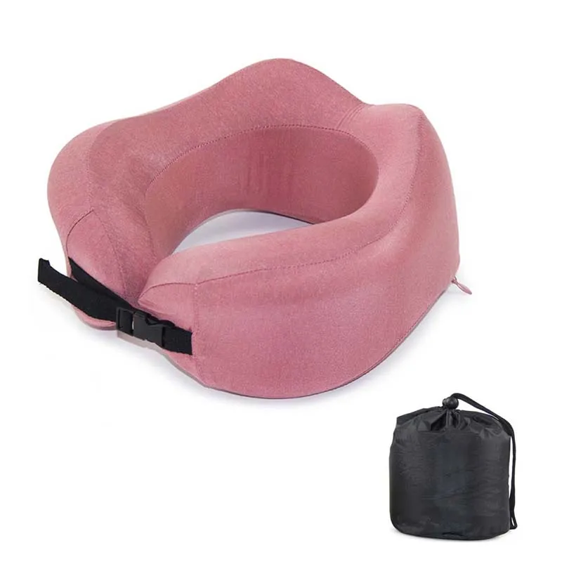 Red with Bag Пены памяти глубокий сон шеи подушки самолет автомобиль Ортопедическая подушка шеи шейки физиотерапии подушка - Цвет: Red with Bag