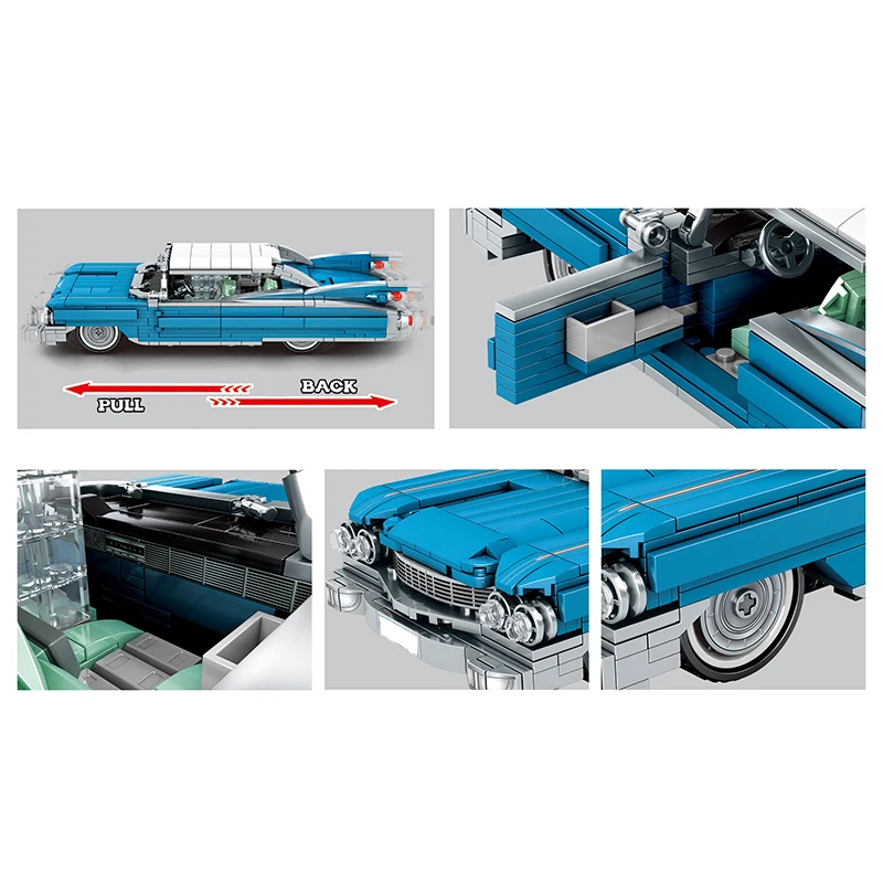 

SEMBO City Racing Retro Car Technical Pull Back Car Vehicle Model Building Block Bricks Education Toys for Boy Children Kid Gift