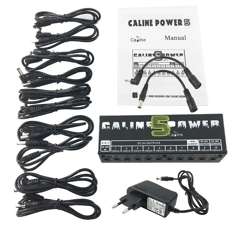 

Caline CP-05 Power Supply 10 Output Power for 9V, 12V or 18V Guitar Effect Pedal Y4UB