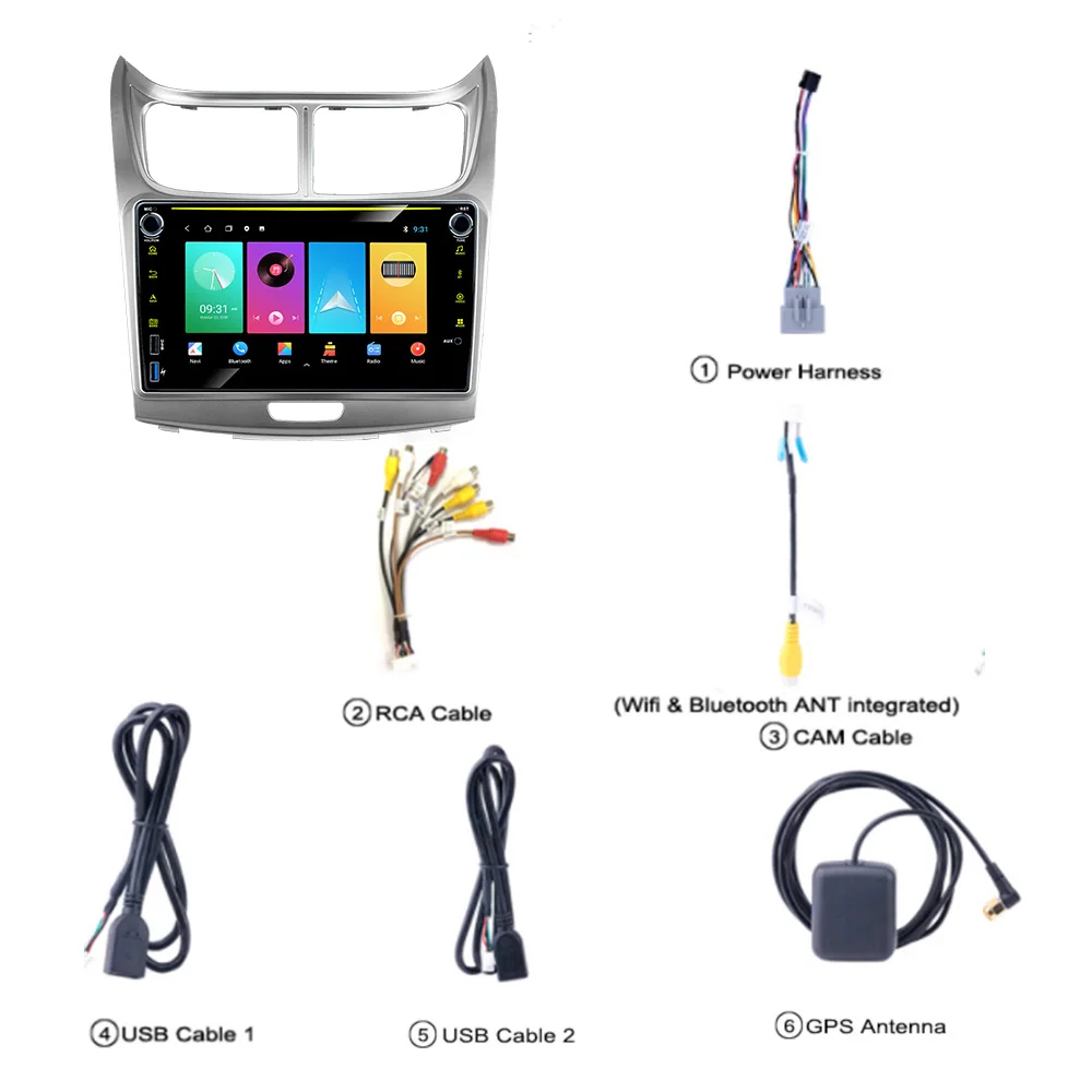 

2 Din Android Car Radio for Chevrolet SAil 2010 - 2013 8 Inch Touch Screen GPS Navigation Multimedia Player Headunit Car Stereo