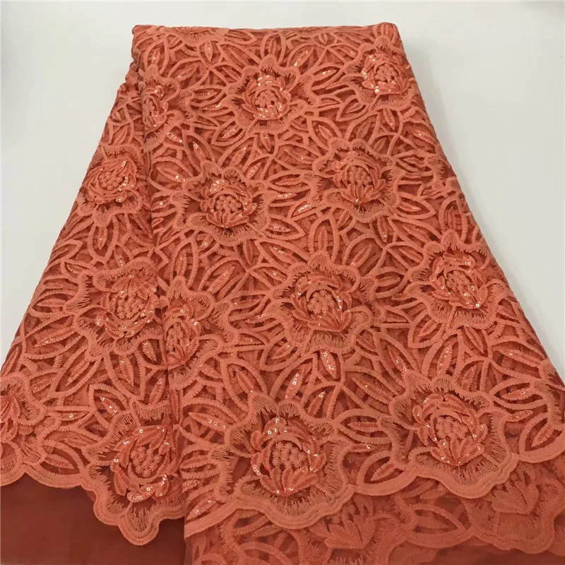 Темно-синяя африканская кружевная ткань Высококачественная французская Тюлевая