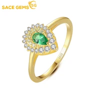sace gems 100 s925 sterling silver wedding rings for women high carbon diamond emerald engagement party fine jewelry gifts
