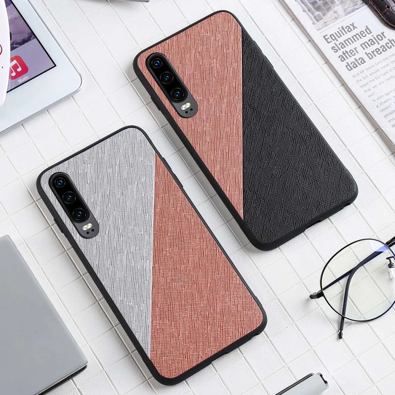 Etui, чехол, чехол, для HuaWei P30 Lite Pro P30pro тканевая ткань Texure Bumper SiIicone мягкий бампер рамка задняя крышка для телефона чехол s