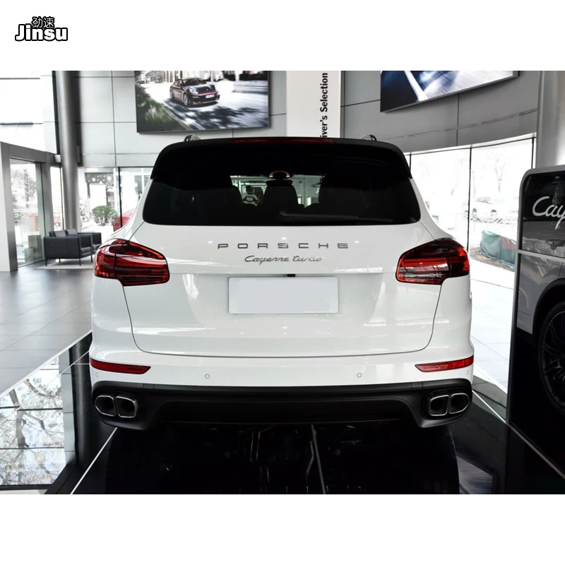 Серебряные квадратные выхлопные наконечники глушитель труба для Porsche Cayenne 958 2 2015