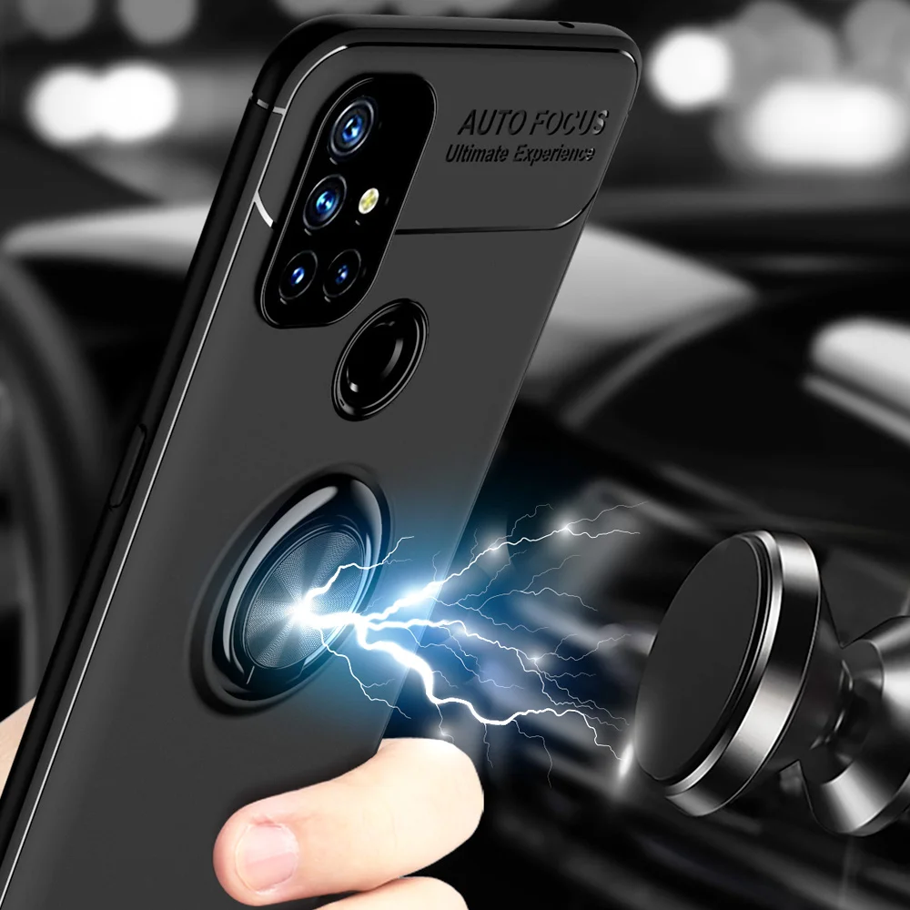 keysion shockproof case for oneplus nord n10 n20 n200 ce 5g soft silicone ring stand phone back cover for oneplus nord 2 1 n100 free global shipping