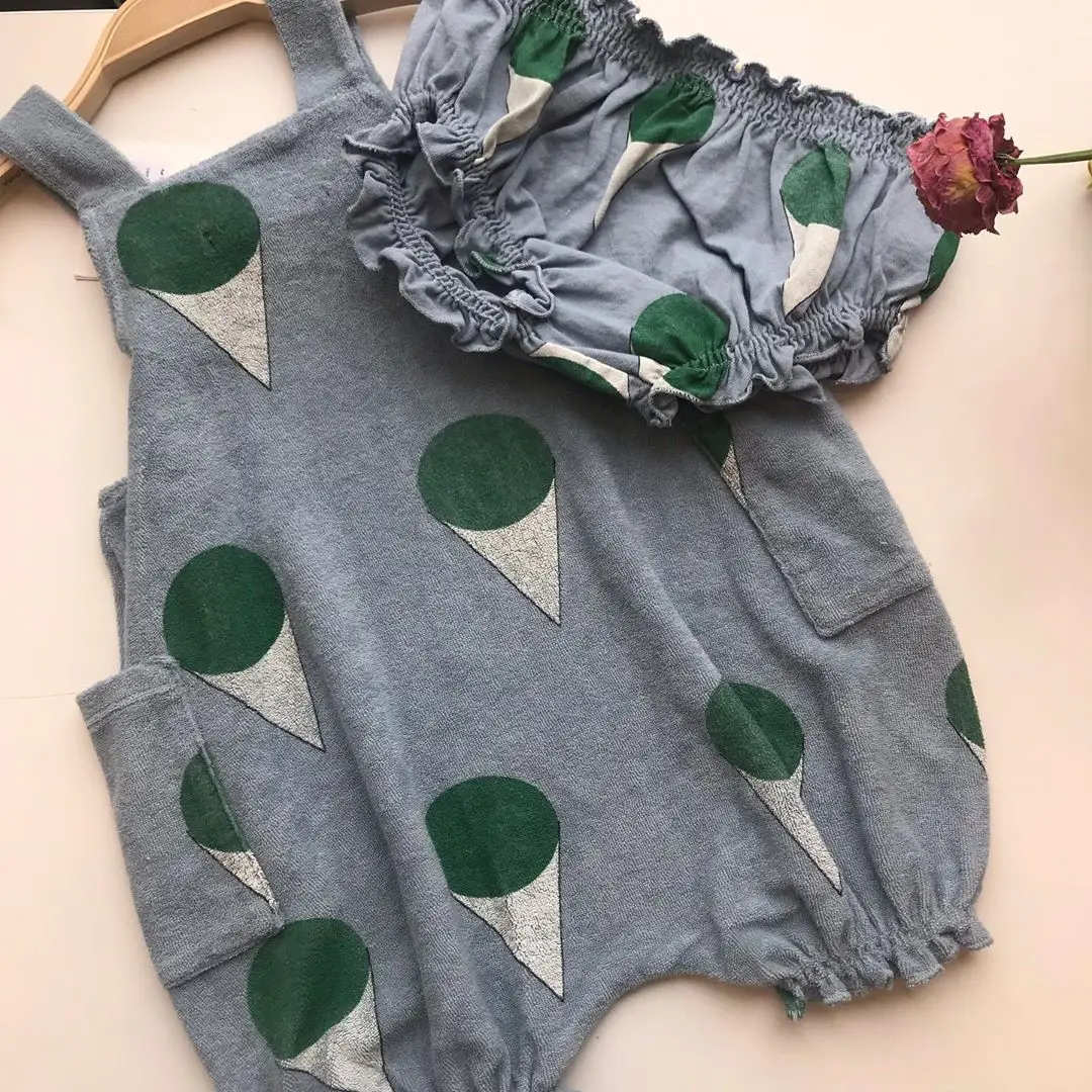 Детский комбинезон с принтом TAO модный оранжевый для маленьких девочек и