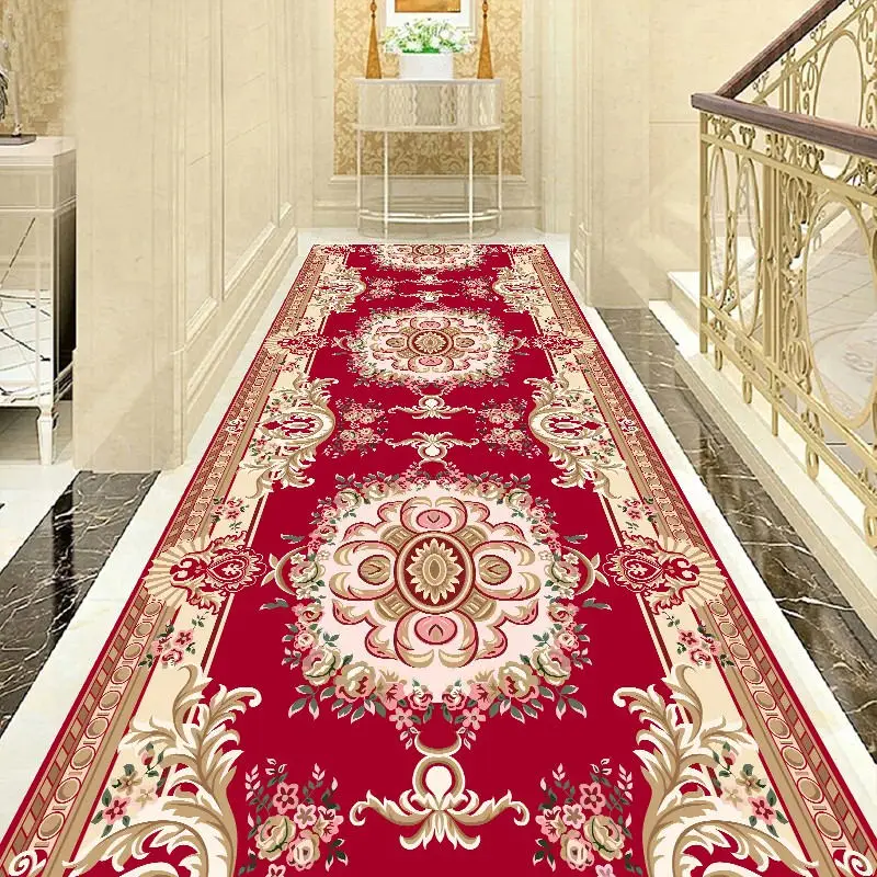 3 European Style Hallway Carpets Hotel Long Aisle Corridor Rug Home Entrance Stair Carpet Wedding Floor Rugs Aisle Red Carpet - Цвет: 3