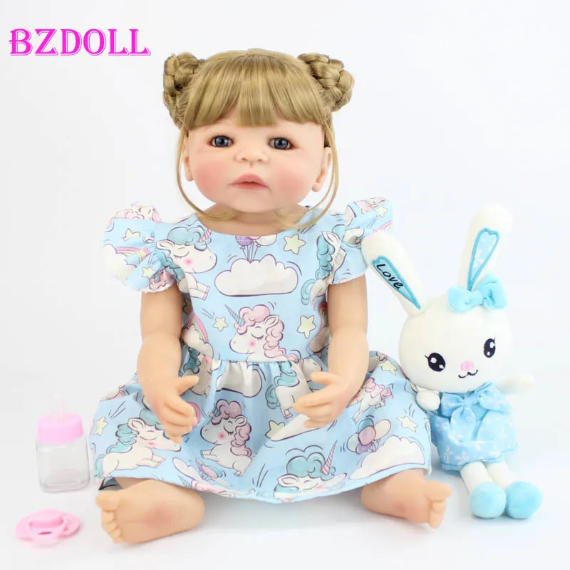 Полностью силиконовая виниловая кукла реборн BZDOLL 55 см как настоящая