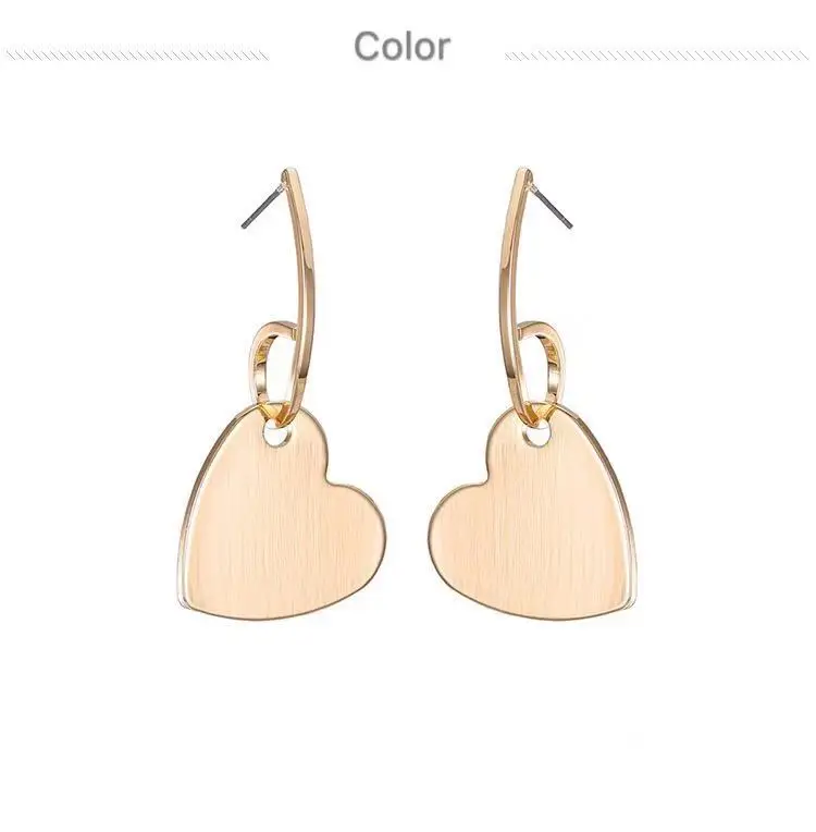 Персонализированные модные висячие серьги металлические сердце любовь и