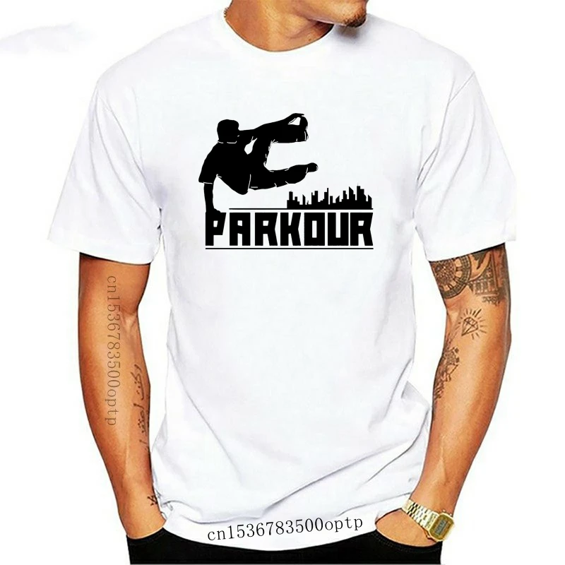 

New 2021 2021 Summer Cool Tee Shirt Urban City Parkour Silhouette T-Shirt Cotton T-shirt