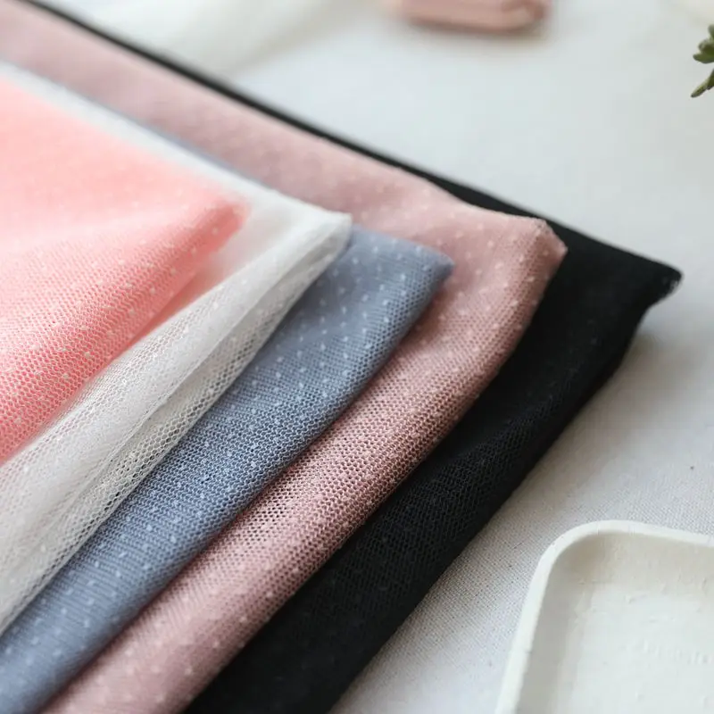 

150cm wide 1meter/lot Grey-Blue/Pink/Wine red/White/Black Dot Mesh Lace Fabric Material Beautiful Fabric X1468