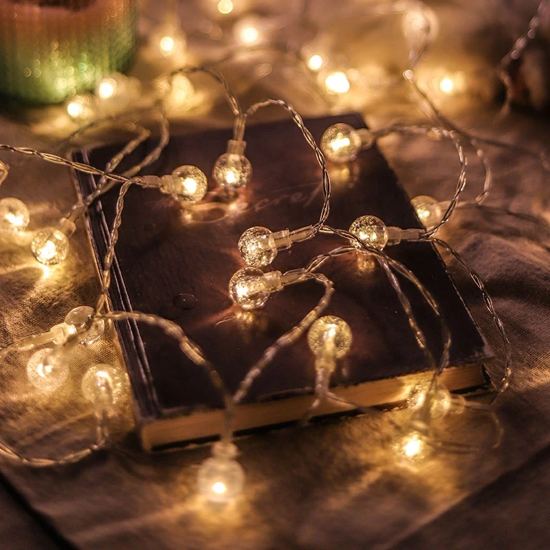 

LED Ball Garland Lights Fairy String Waterproof Outdoor Lamp Christmas Holiday Wedding Party Decoration room layout bedroom