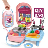 diy pretend play appliance toy kitchen cookware playset with inductionfrying pancooking potcutting food toy and toy utensils