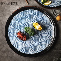 1pc relmhsyu japanese style round flat western dinner steak breakfast dessert plate tableware