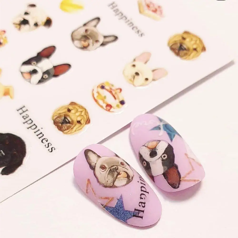 ZD-3642 серии корги собаки пятнистая собака стикеры 3d на ногти nail art Наклейки Шаблон