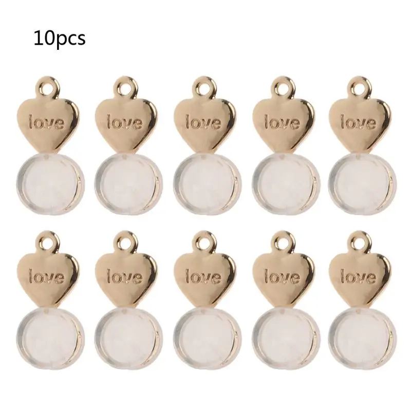 

10Pcs Heart Earring Back With DIY Hole Earings Lifters Replacement for Earrings