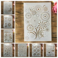8pcslot a4 29cm firework festival diy layering stencils wall painting scrapbook coloring embossing album decorative template