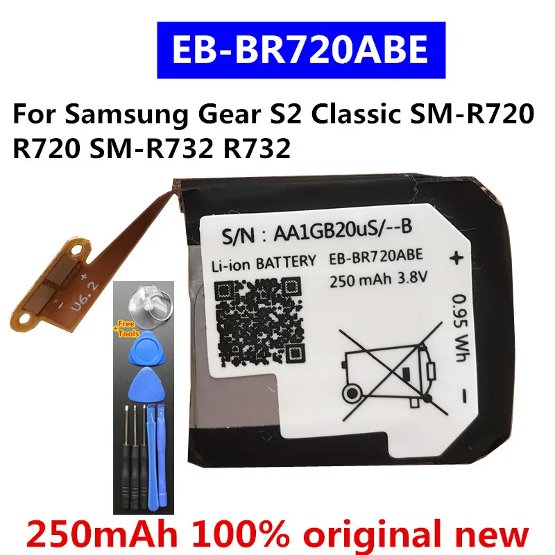nova bateria original eb br720abe para samsung gear s2 classic sm r720 r720 sm r732