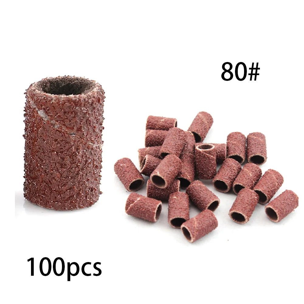 100pcs Type 3 300 шт. шлифовальные ленты для ногтей для электрического сверлильного станка для маникюра, педикюра, шлифовальный станок, фрезы 8" 120" 18", песочное кольцо - Цвет: 100pcs Type 3